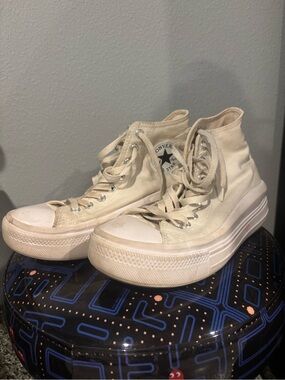 Converse High Top Platform Sneakers - Off-White